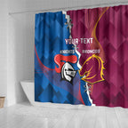 Custom Broncos And Knights Rugby Shower Curtain Dynamic Version