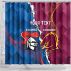 Custom Broncos And Knights Rugby Shower Curtain Dynamic Version