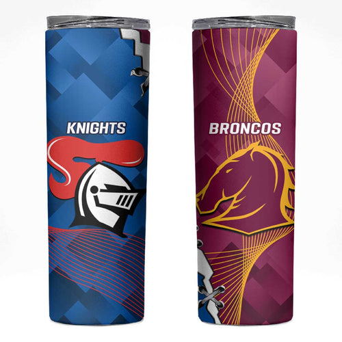 Broncos And Knights Rugby Skinny Tumbler Dynamic Version