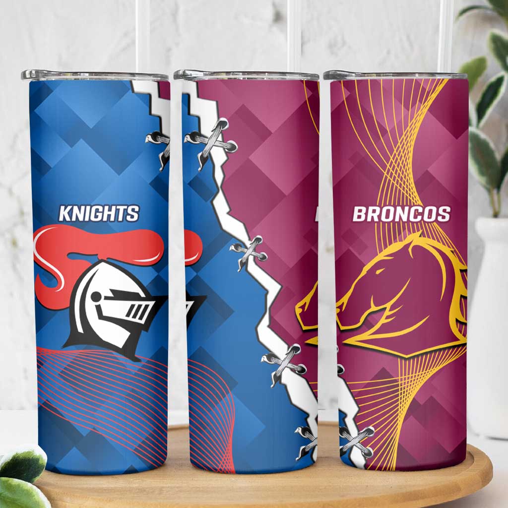 Broncos And Knights Rugby Skinny Tumbler Dynamic Version