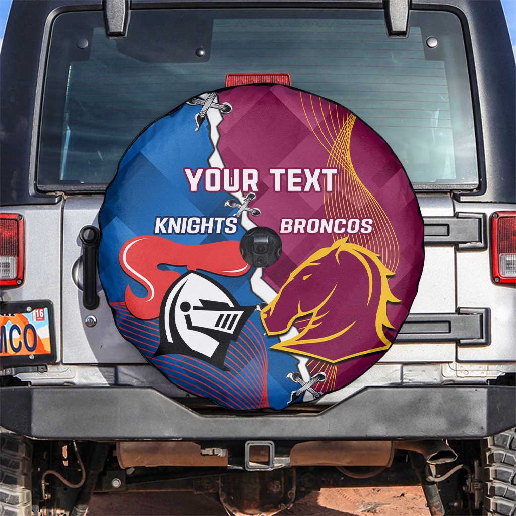 Custom Broncos And Knights Rugby Spare Tire Cover Dynamic Version