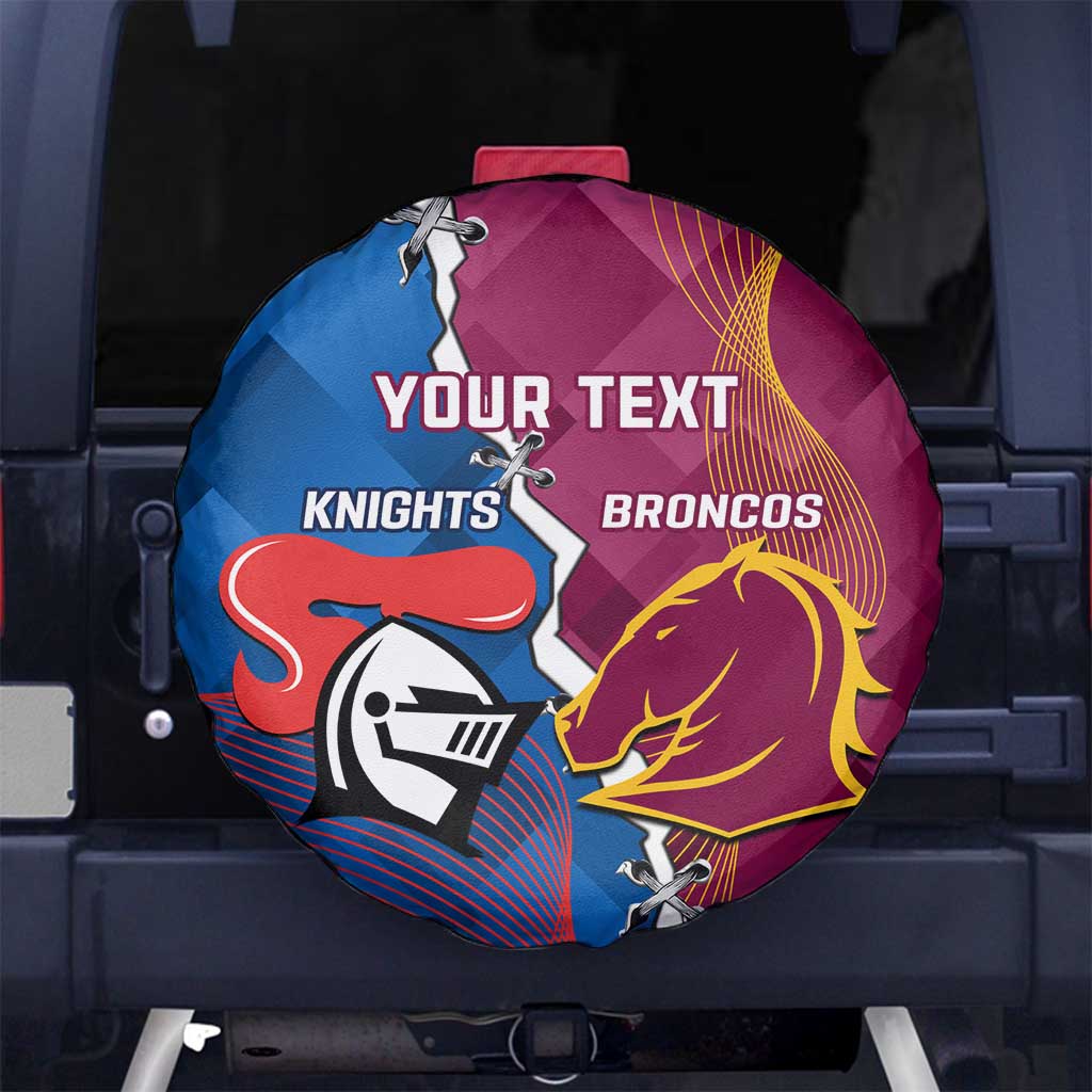 Custom Broncos And Knights Rugby Spare Tire Cover Dynamic Version
