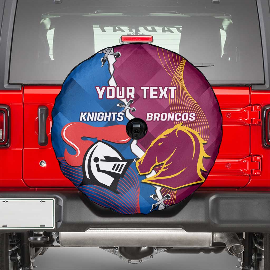 Custom Broncos And Knights Rugby Spare Tire Cover Dynamic Version