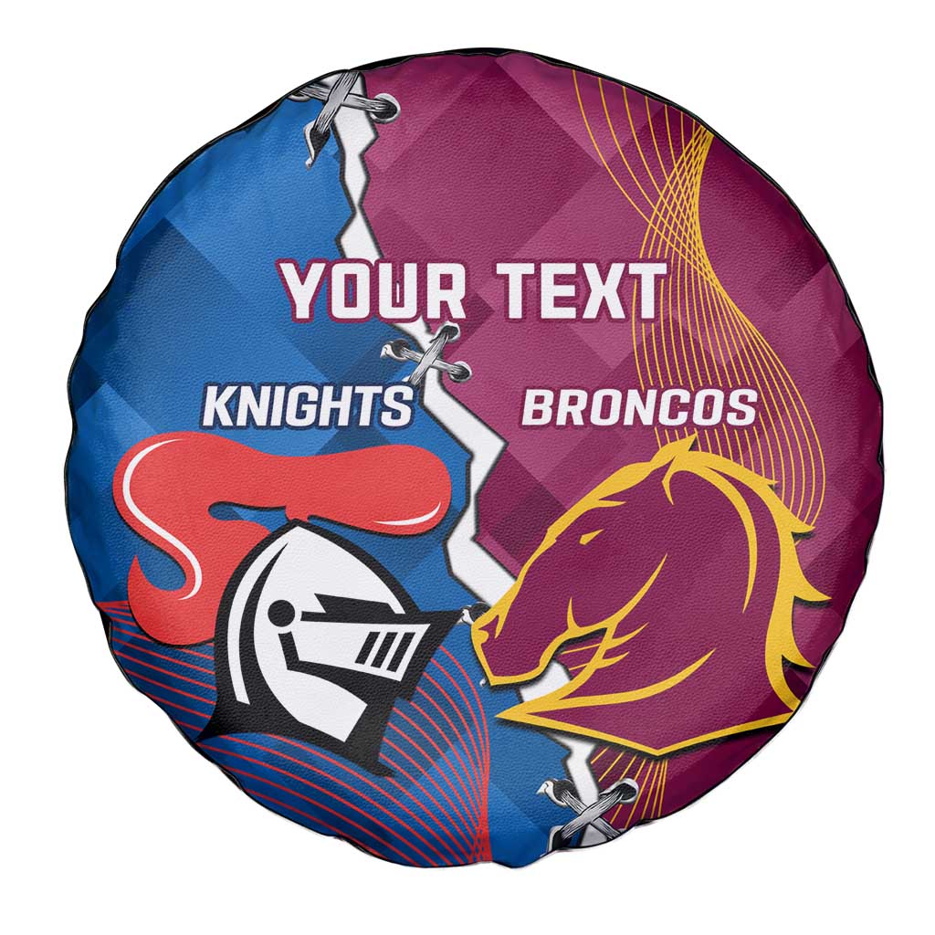 Custom Broncos And Knights Rugby Spare Tire Cover Dynamic Version