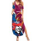 Custom Broncos And Knights Rugby Summer Maxi Dress Dynamic Version