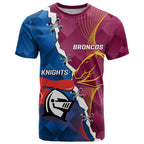 Custom Broncos And Knights Rugby T Shirt Dynamic Version