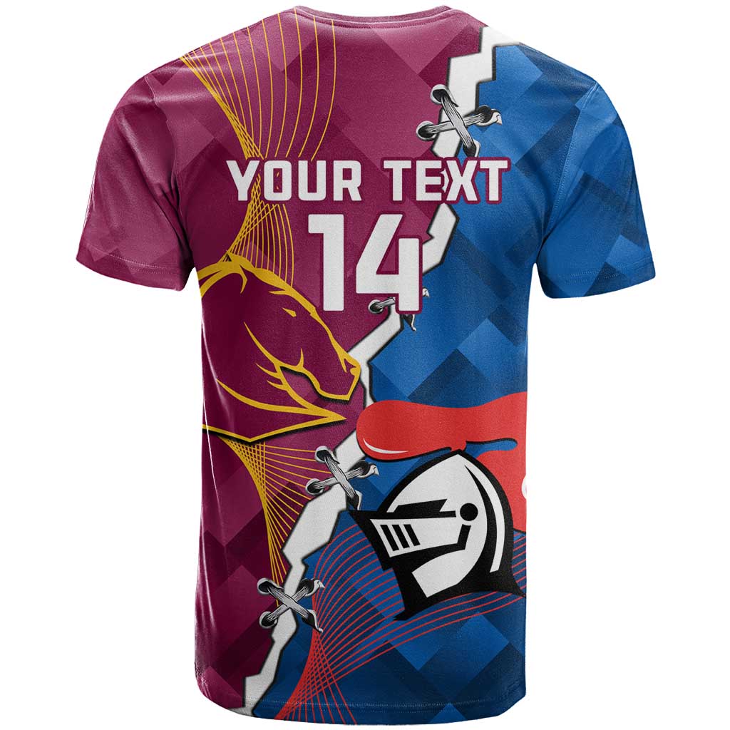 Custom Broncos And Knights Rugby T Shirt Dynamic Version