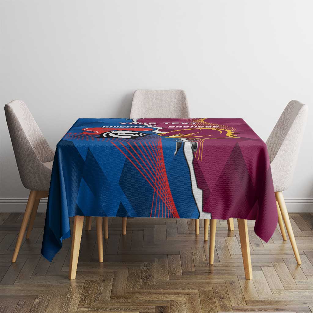Custom Broncos And Knights Rugby Tablecloth Dynamic Version