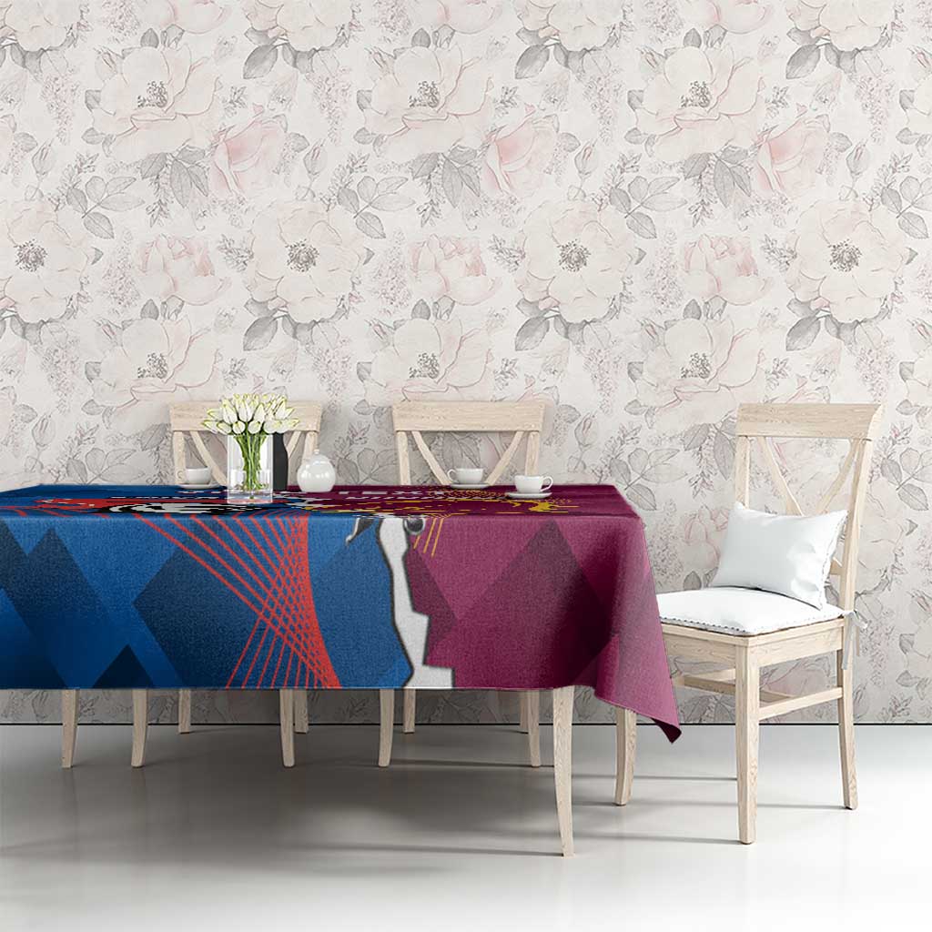 Custom Broncos And Knights Rugby Tablecloth Dynamic Version