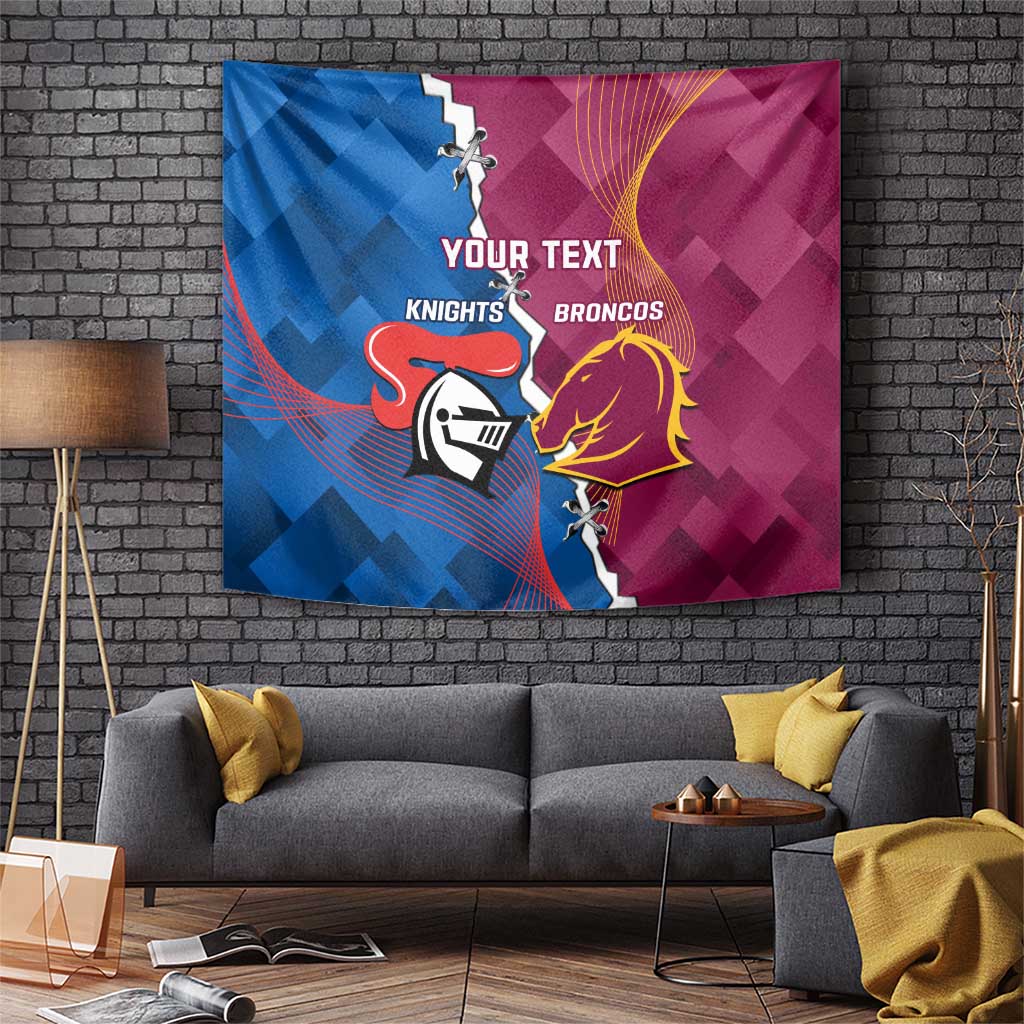 Custom Broncos And Knights Rugby Tapestry Dynamic Version
