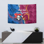 Custom Broncos And Knights Rugby Tapestry Dynamic Version