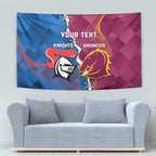 Custom Broncos And Knights Rugby Tapestry Dynamic Version