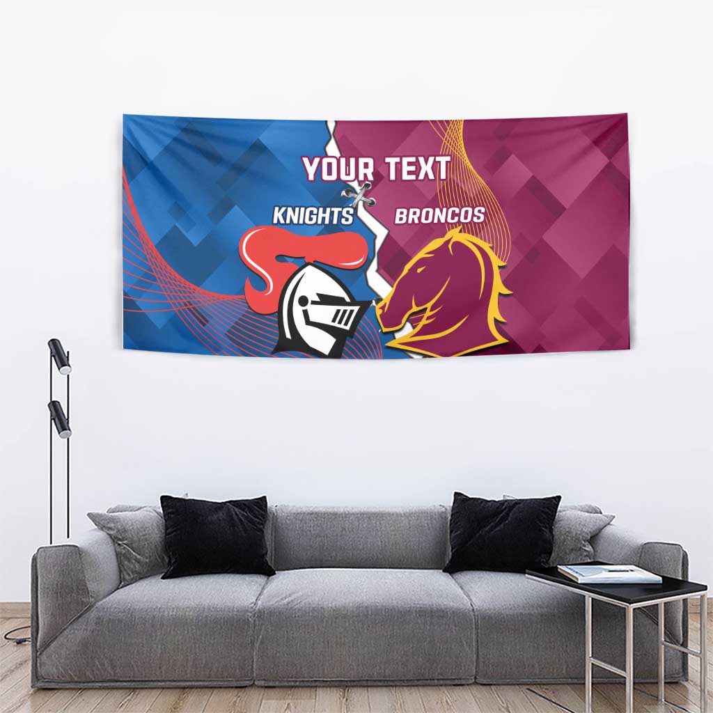Custom Broncos And Knights Rugby Tapestry Dynamic Version