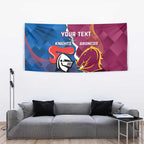 Custom Broncos And Knights Rugby Tapestry Dynamic Version