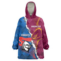 Custom Broncos And Knights Rugby Wearable Blanket Hoodie Dynamic Version