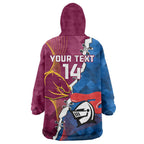 Custom Broncos And Knights Rugby Wearable Blanket Hoodie Dynamic Version