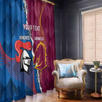 Custom Broncos And Knights Rugby Window Curtain Dynamic Version