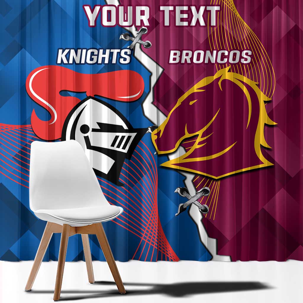Custom Broncos And Knights Rugby Window Curtain Dynamic Version