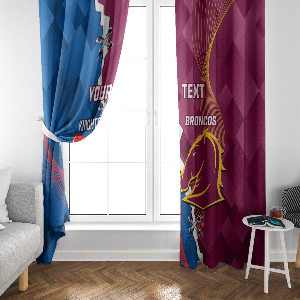 Custom Broncos And Knights Rugby Window Curtain Dynamic Version