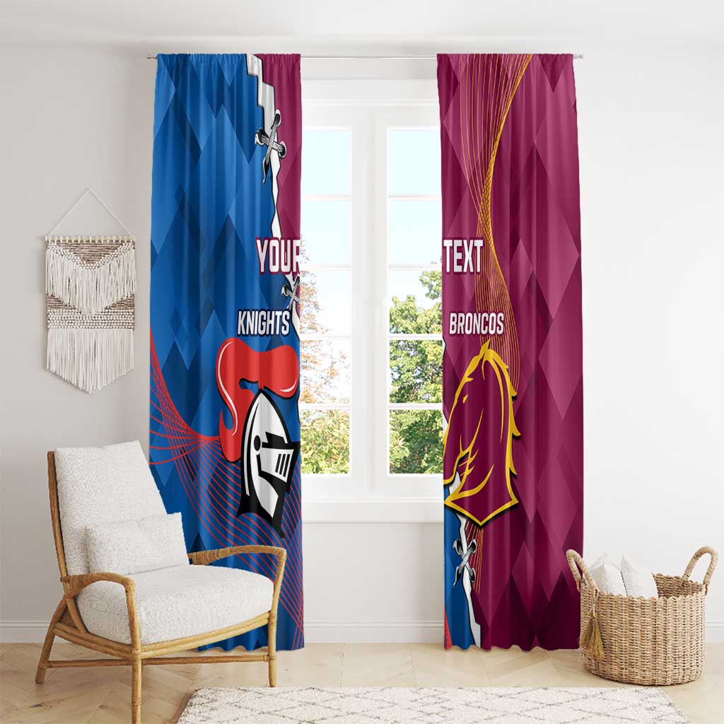 Custom Broncos And Knights Rugby Window Curtain Dynamic Version