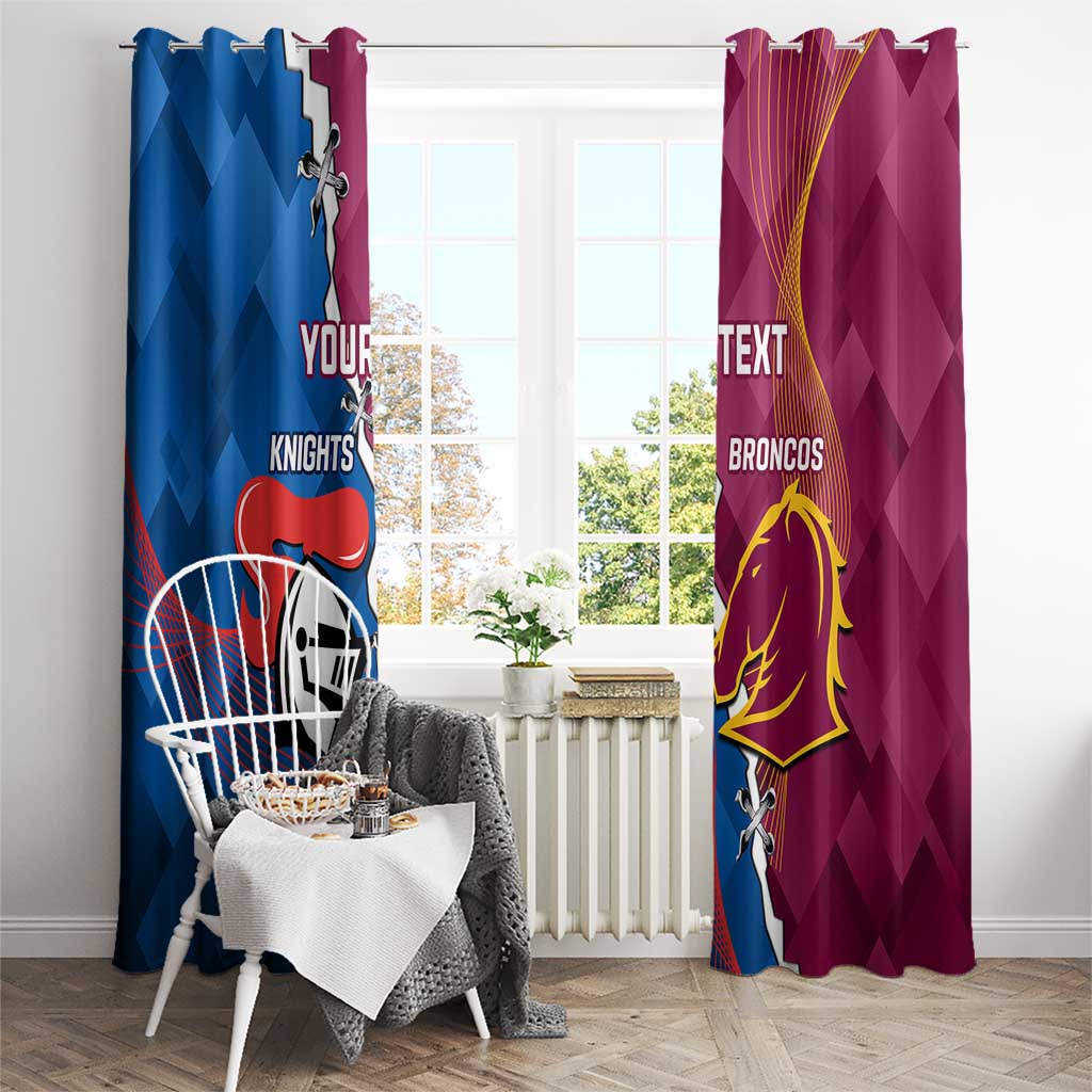 Custom Broncos And Knights Rugby Window Curtain Dynamic Version