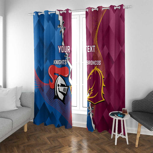 Custom Broncos And Knights Rugby Window Curtain Dynamic Version