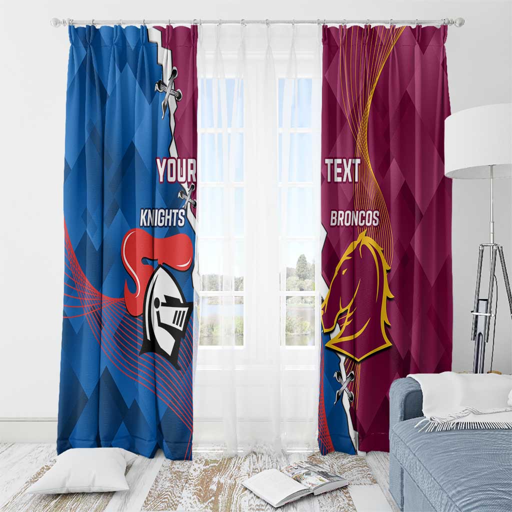 Custom Broncos And Knights Rugby Window Curtain Dynamic Version
