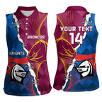 Custom Broncos And Knights Rugby Women Sleeveless Polo Shirt Dynamic Version