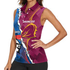 Custom Broncos And Knights Rugby Women Sleeveless Polo Shirt Dynamic Version