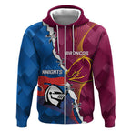 Custom Broncos And Knights Rugby Zip Hoodie Dynamic Version
