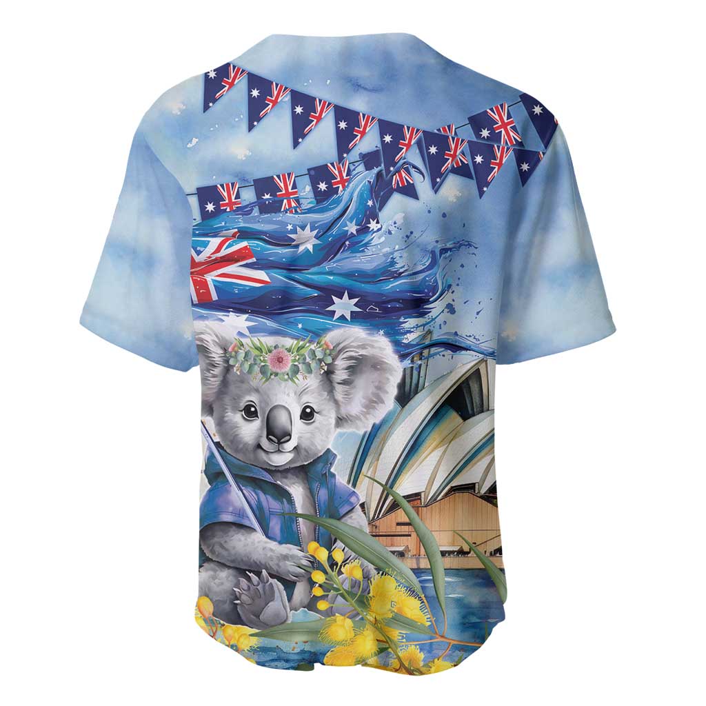 Koala Australia Day Baseball Jersey Proud Aussie Sydney Opera House
