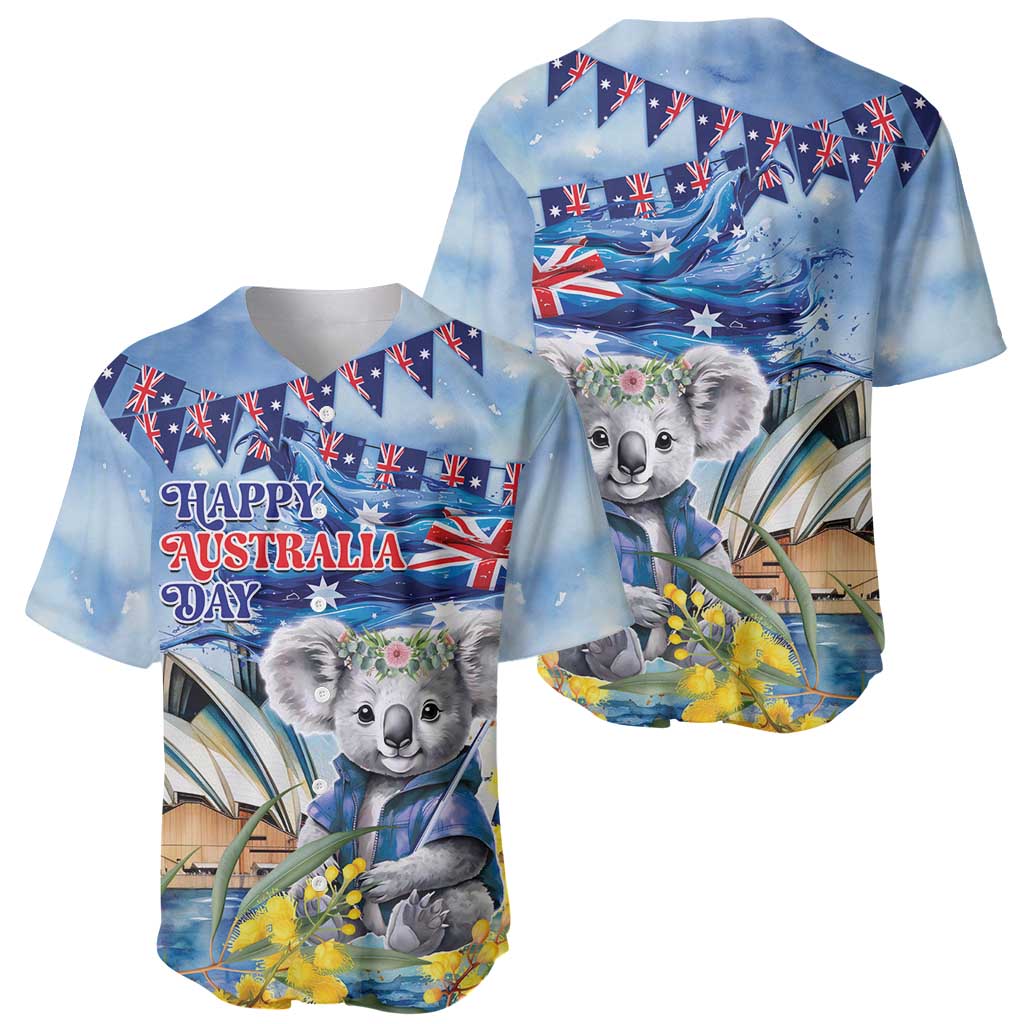 Koala Australia Day Baseball Jersey Proud Aussie Sydney Opera House