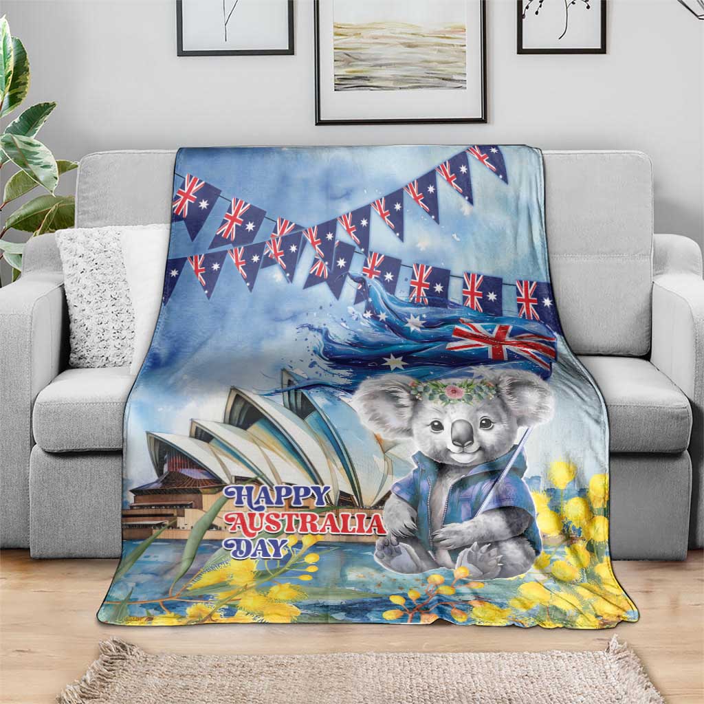 Koala Australia Day Blanket Proud Aussie Sydney Opera House