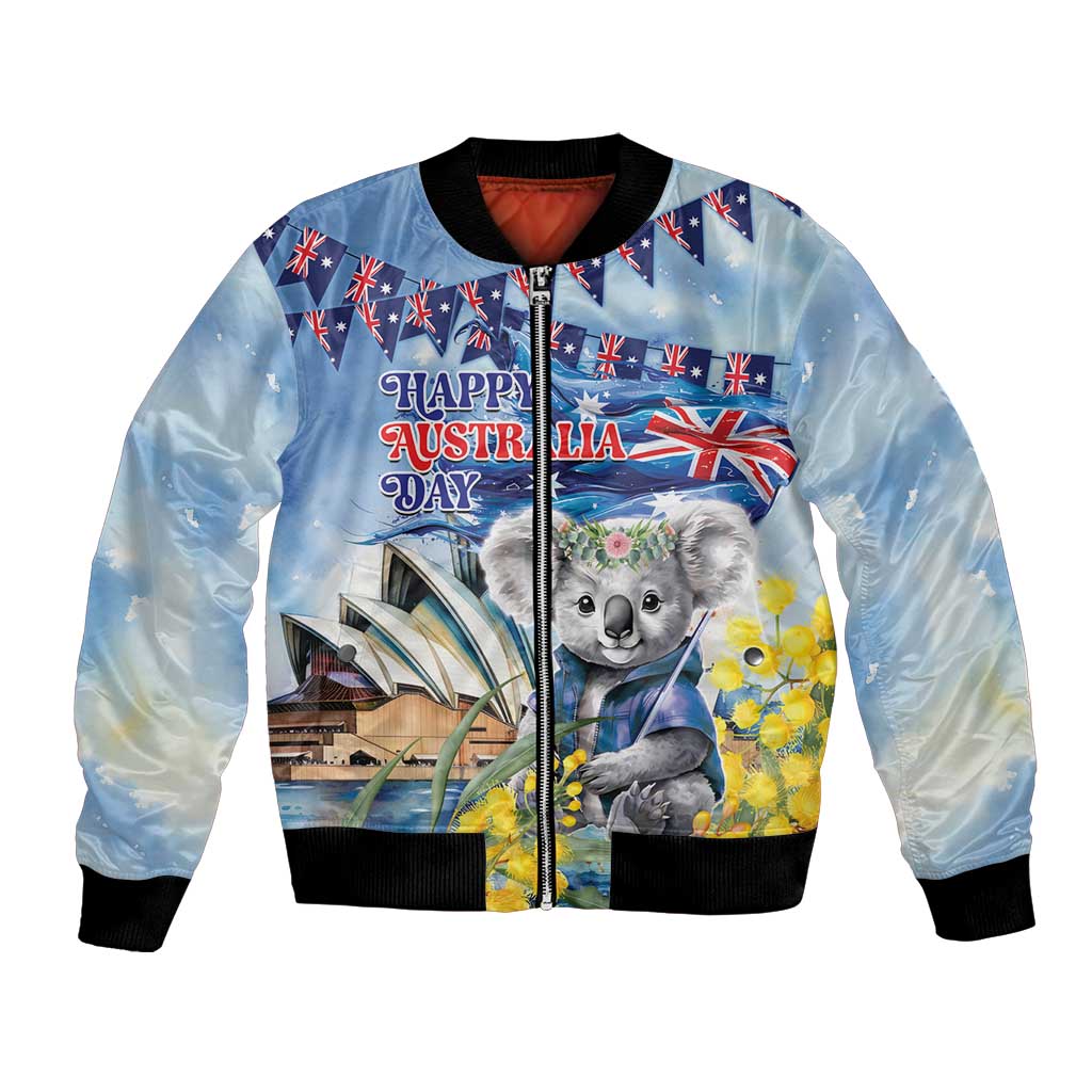 Koala Australia Day Bomber Jacket Proud Aussie Sydney Opera House