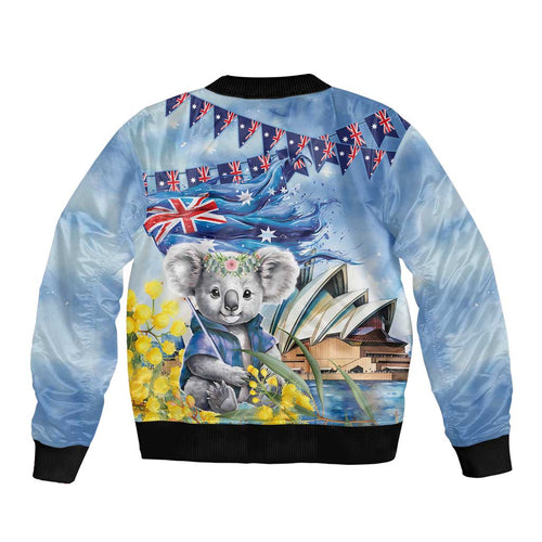 Koala Australia Day Bomber Jacket Proud Aussie Sydney Opera House