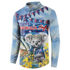 Koala Australia Day Button Sweatshirt Proud Aussie Sydney Opera House