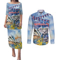 Koala Australia Day Couples Matching Puletasi and Long Sleeve Button Shirt Proud Aussie Sydney Opera House