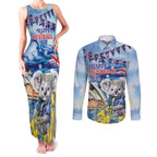Koala Australia Day Couples Matching Tank Maxi Dress and Long Sleeve Button Shirt Proud Aussie Sydney Opera House