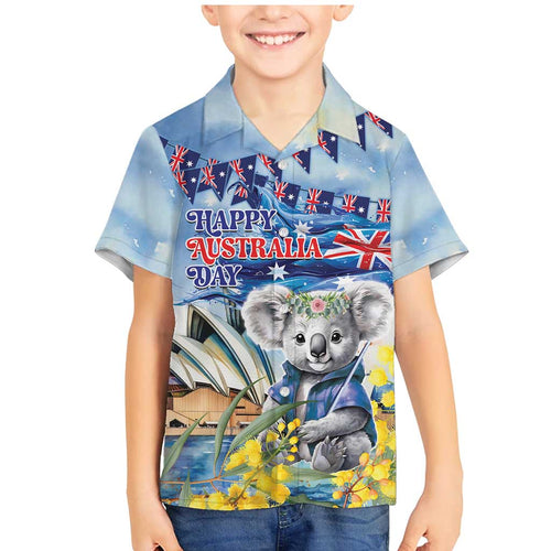 Koala Australia Day Family Matching Mermaid Dress and Hawaiian Shirt Proud Aussie Sydney Opera House