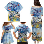 Koala Australia Day Family Matching Puletasi and Hawaiian Shirt Proud Aussie Sydney Opera House