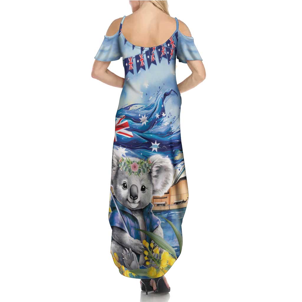 Koala Australia Day Family Matching Summer Maxi Dress and Hawaiian Shirt Proud Aussie Sydney Opera House