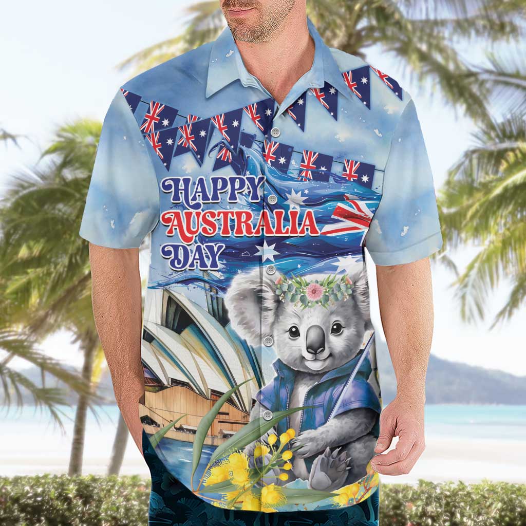 Koala Australia Day Hawaiian Shirt Proud Aussie Sydney Opera House