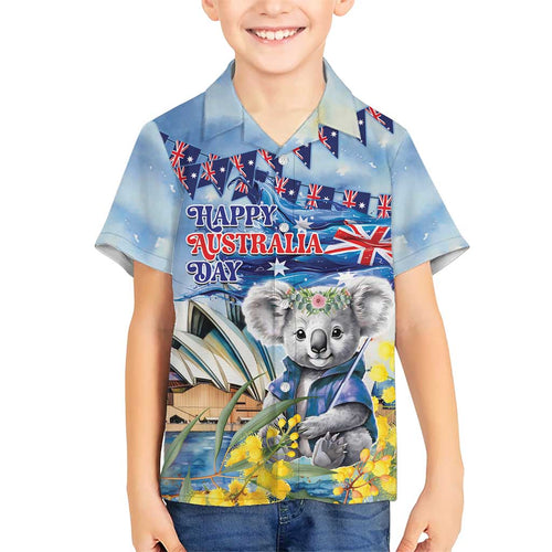 Koala Australia Day Hawaiian Shirt Proud Aussie Sydney Opera House