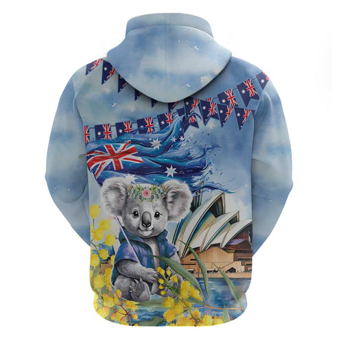 Koala Australia Day Hoodie Proud Aussie Sydney Opera House