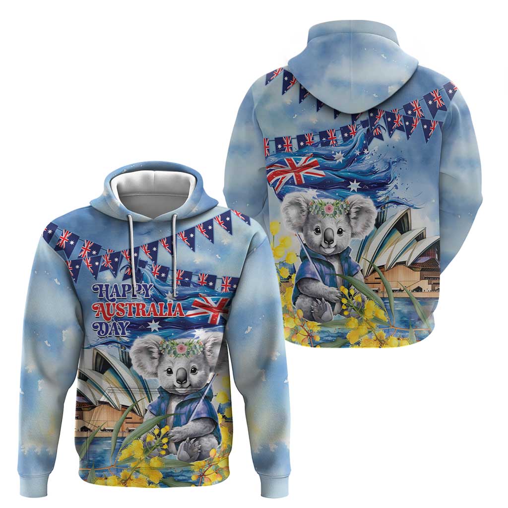 Koala Australia Day Hoodie Proud Aussie Sydney Opera House