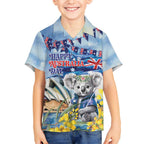 Koala Australia Day Kid Hawaiian Shirt Proud Aussie Sydney Opera House