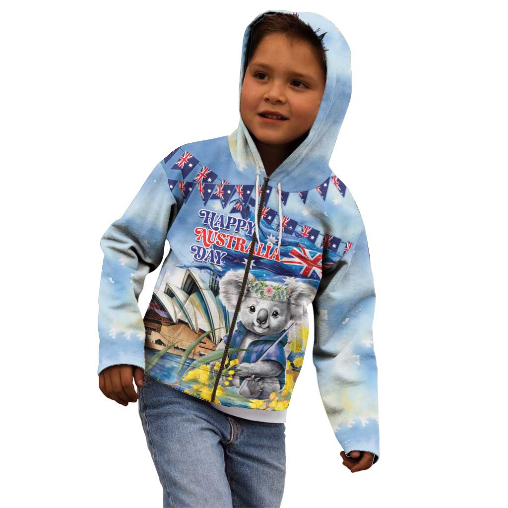 Koala Australia Day Kid Hoodie Proud Aussie Sydney Opera House