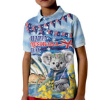 Koala Australia Day Kid Polo Shirt Proud Aussie Sydney Opera House