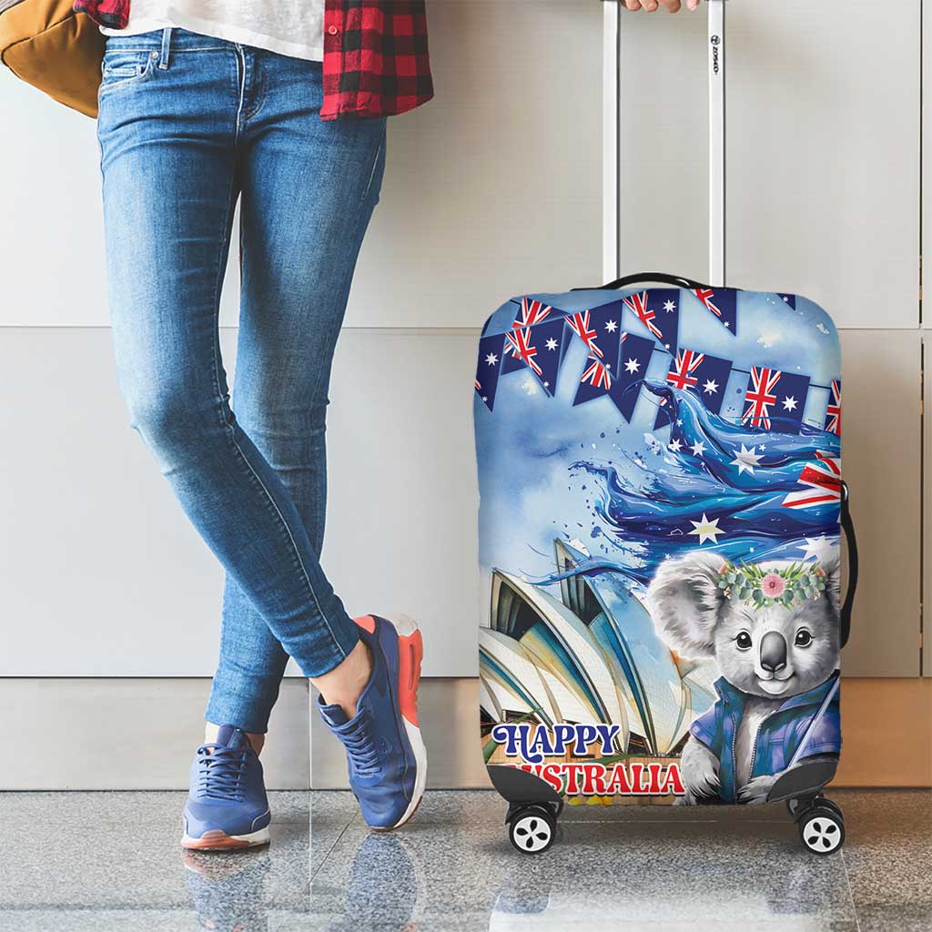 Koala Australia Day Luggage Cover Proud Aussie Sydney Opera House