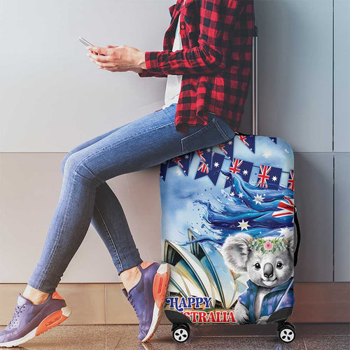 Koala Australia Day Luggage Cover Proud Aussie Sydney Opera House